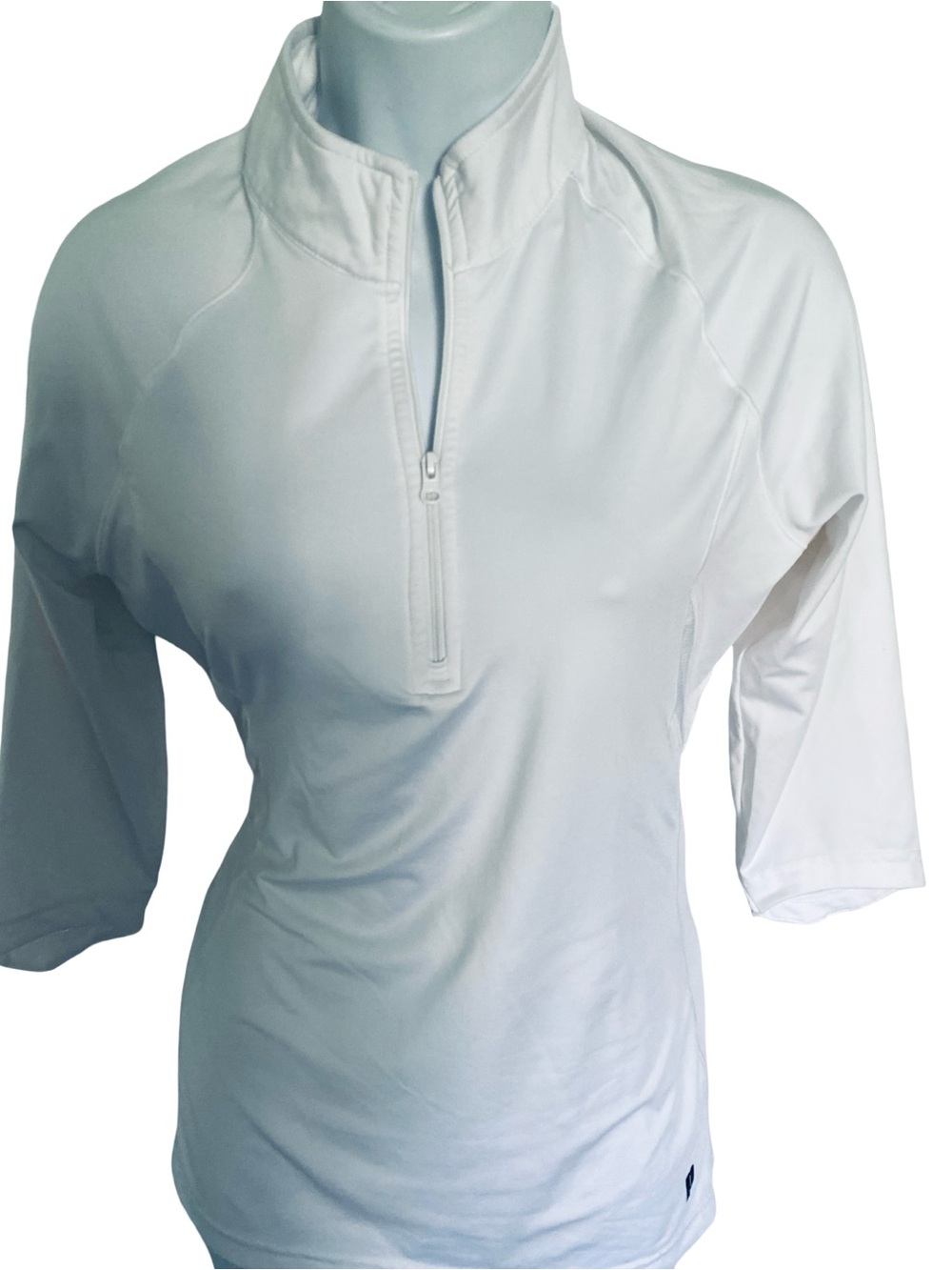 Prince White Quarter-Zip Sleeve Performance Top -S
